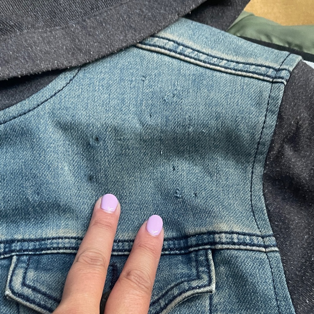 Super Soft Denim Jacket with Built In Hoodie - Picture 6 of 6